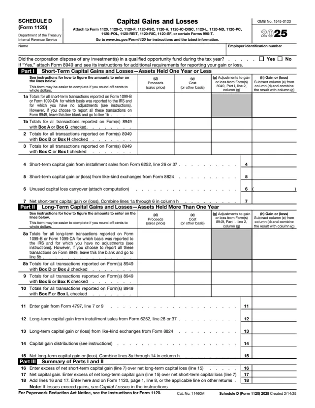 Page 1 of form 1120