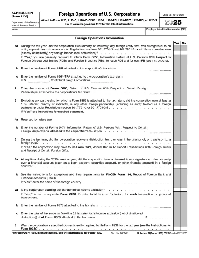 Page 1 of form 1120