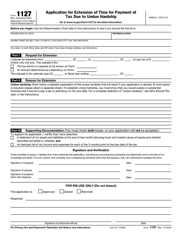 Page 1 of form 1127