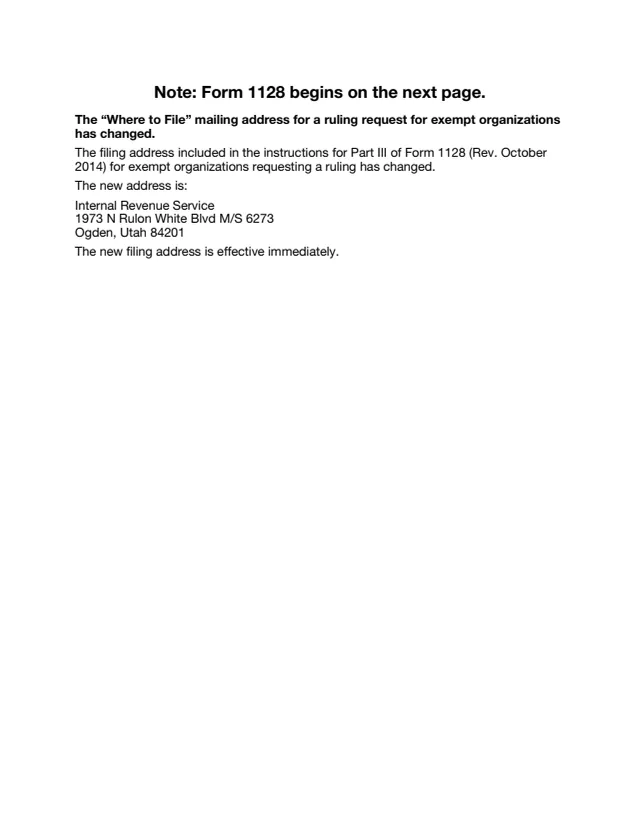 Page 1 of form 1128