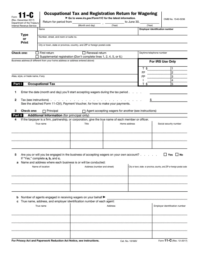 Page 1 of form 11-C