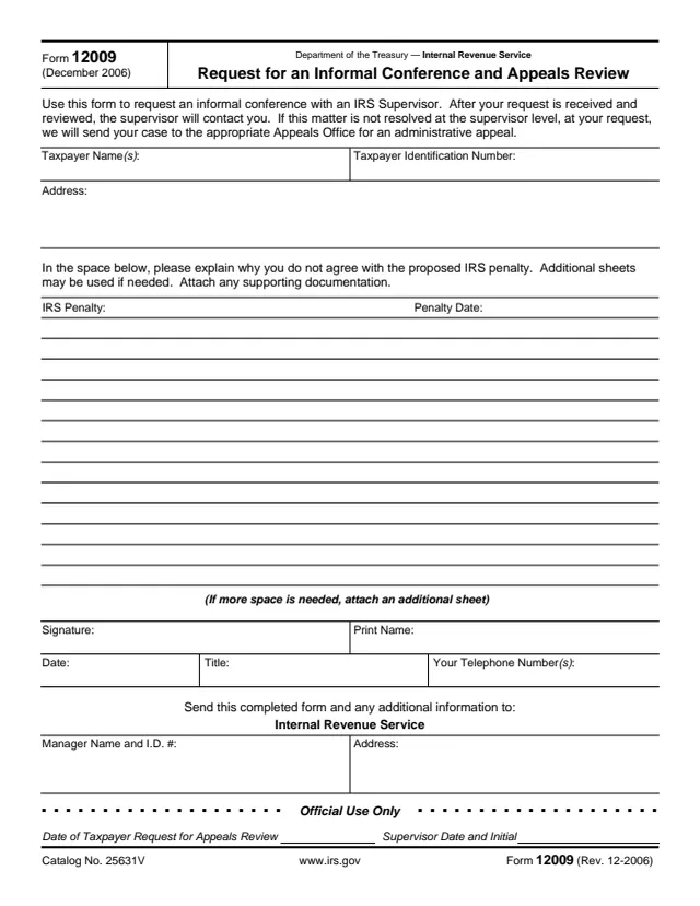 Page 1 of form 12009