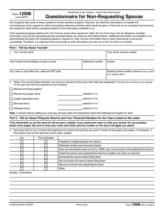 Page 1 of form 12508