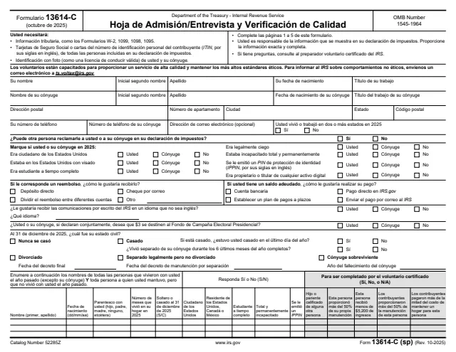Page 1 of form 13614-C