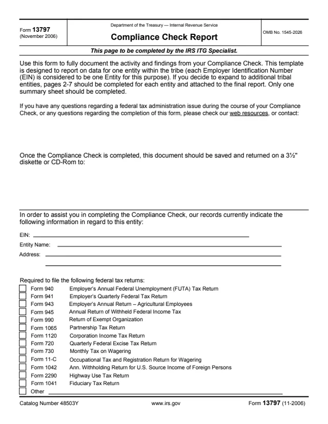 Page 1 of form 13797