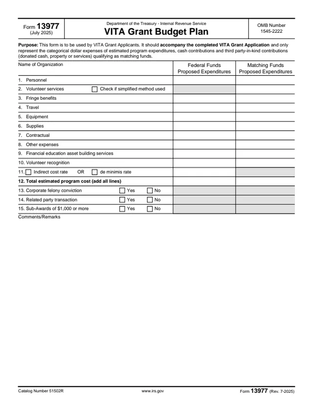 Page 1 of form 13977