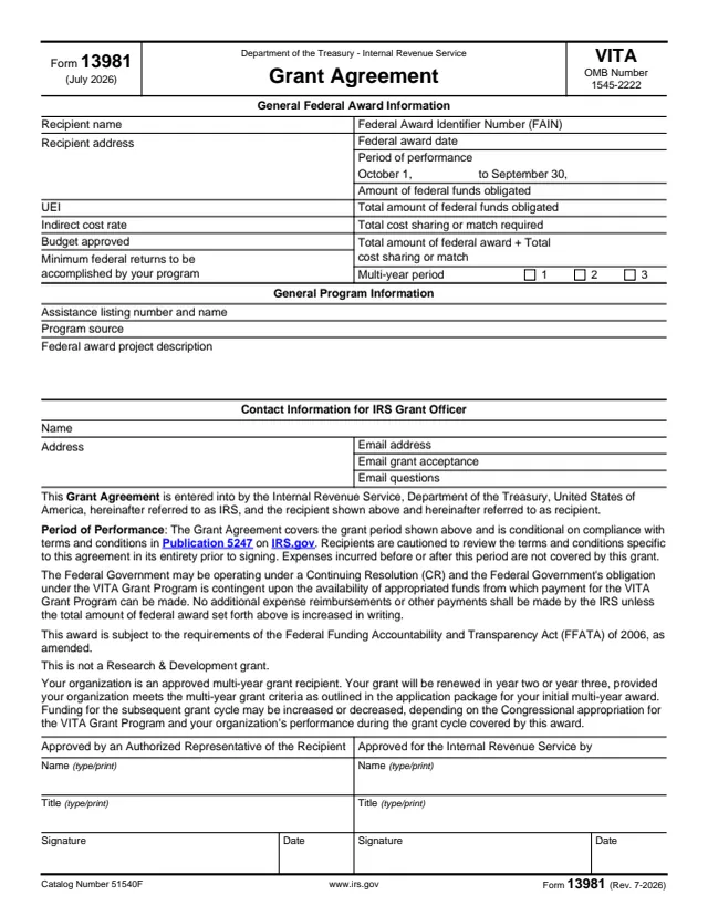 Page 1 of form 13981