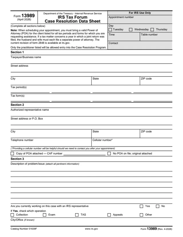 Page 1 of form 13989