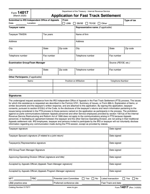 Page 1 of form 14017