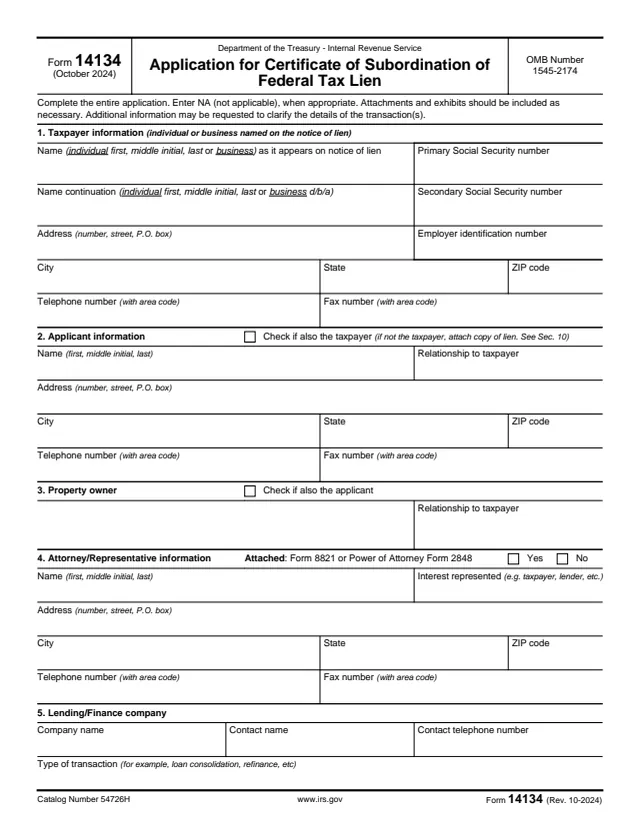 Page 1 of form 14134
