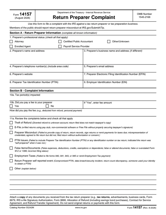 Page 1 of form 14157