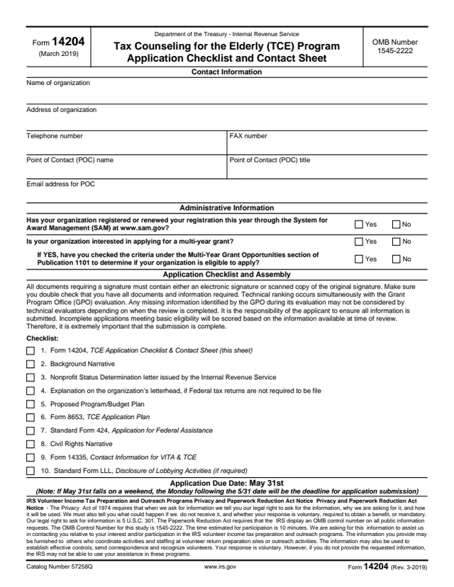 Page 1 of form 14204