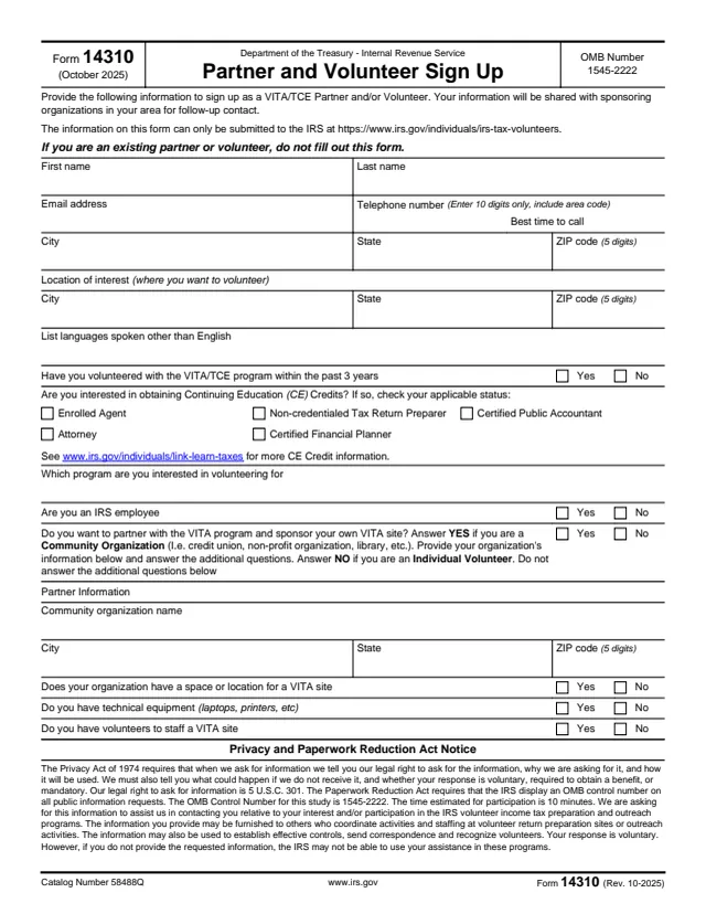 Page 1 of form 14310