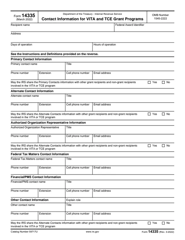 Page 1 of form 14335