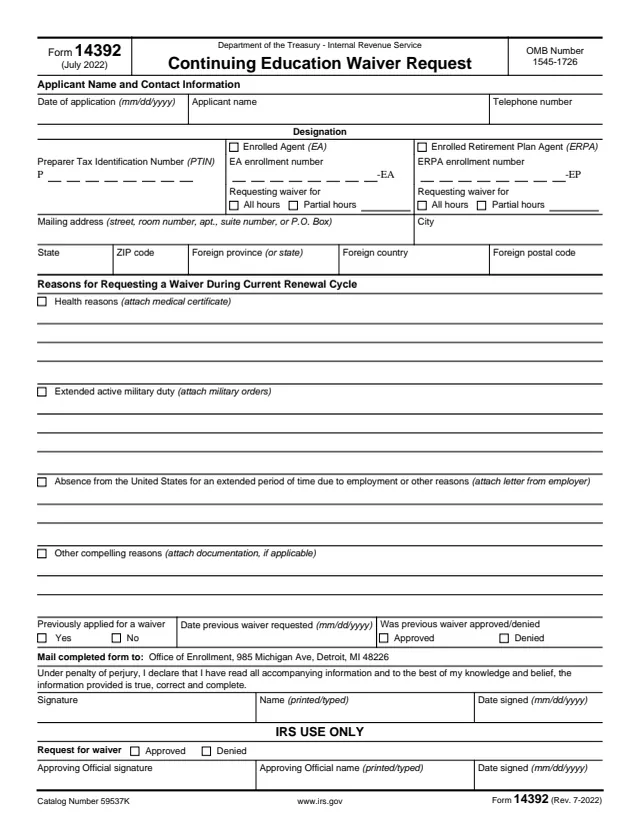 Page 1 of form 14392