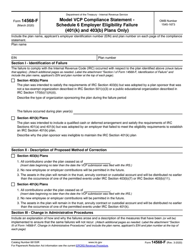 Page 1 of form 14568-F