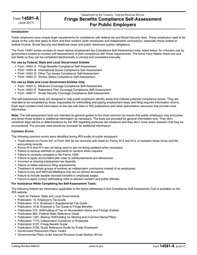 Page 1 of form 14581-A