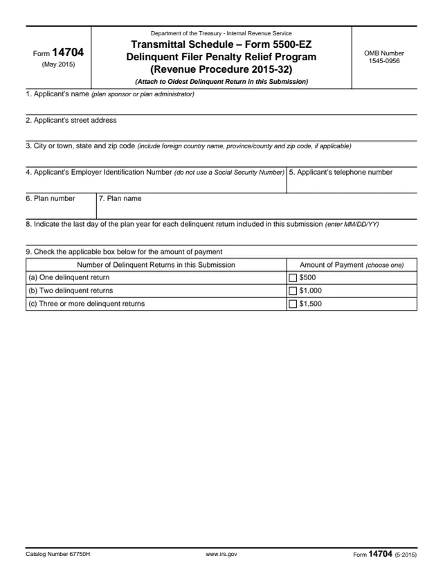 Page 1 of form 14704