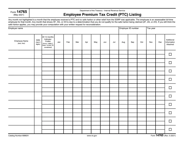 Page 1 of form 14765