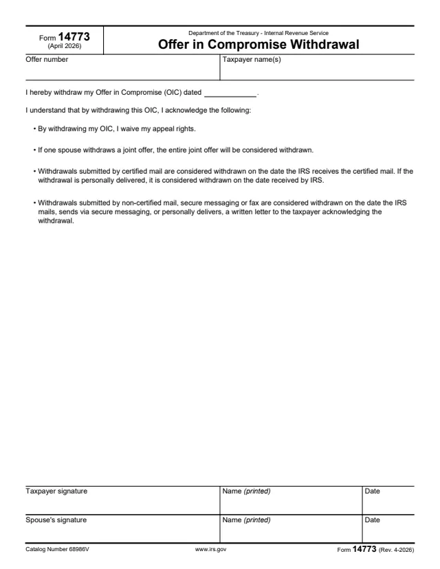 Page 1 of form 14773