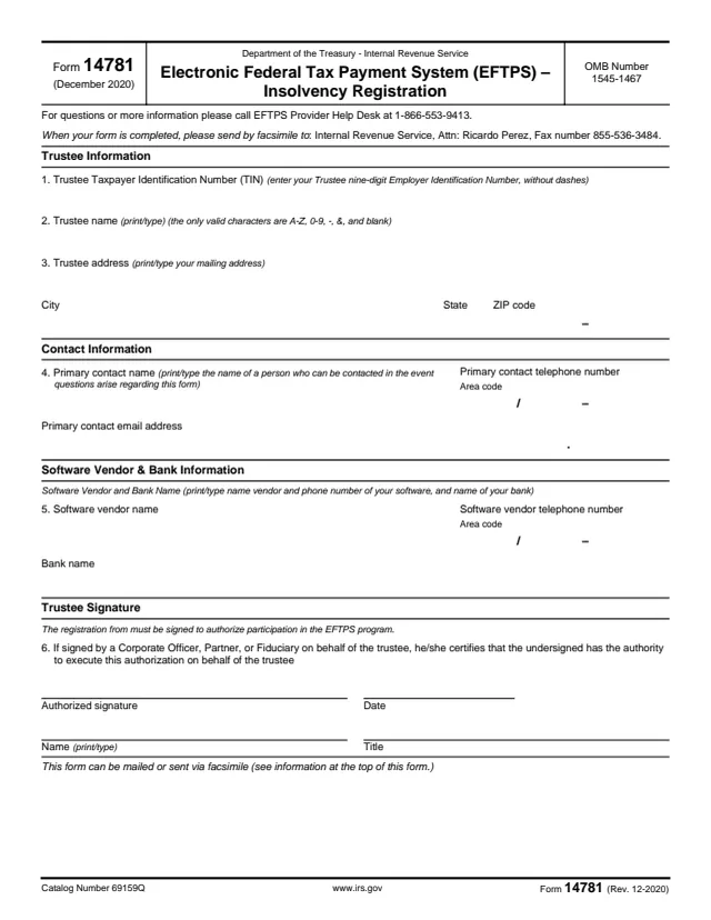 Page 1 of form 14781