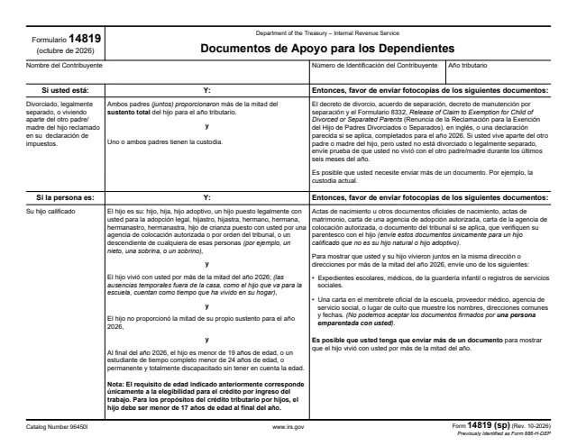 Page 1 of form 14819