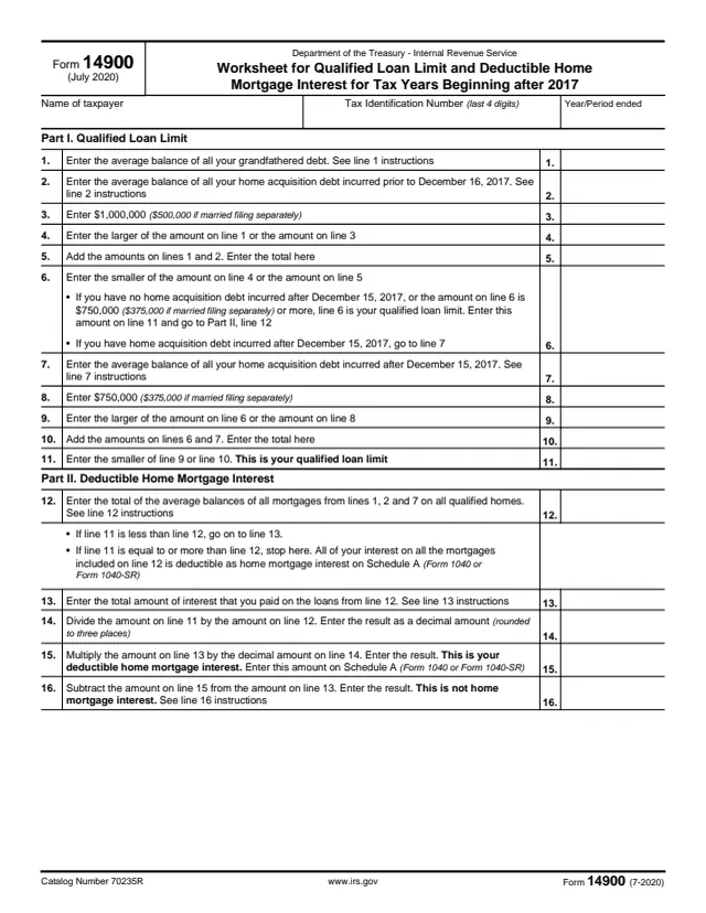 Page 1 of form 14900