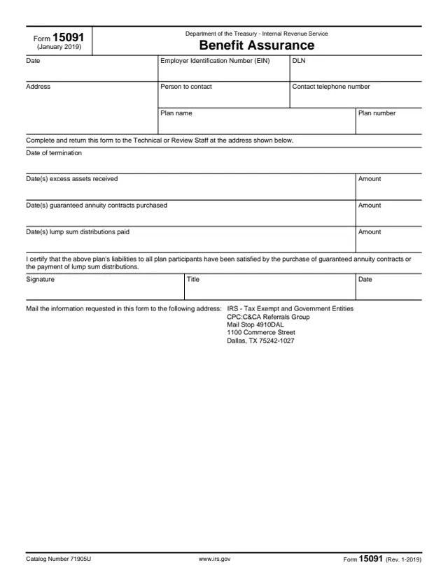 Page 1 of form 15091