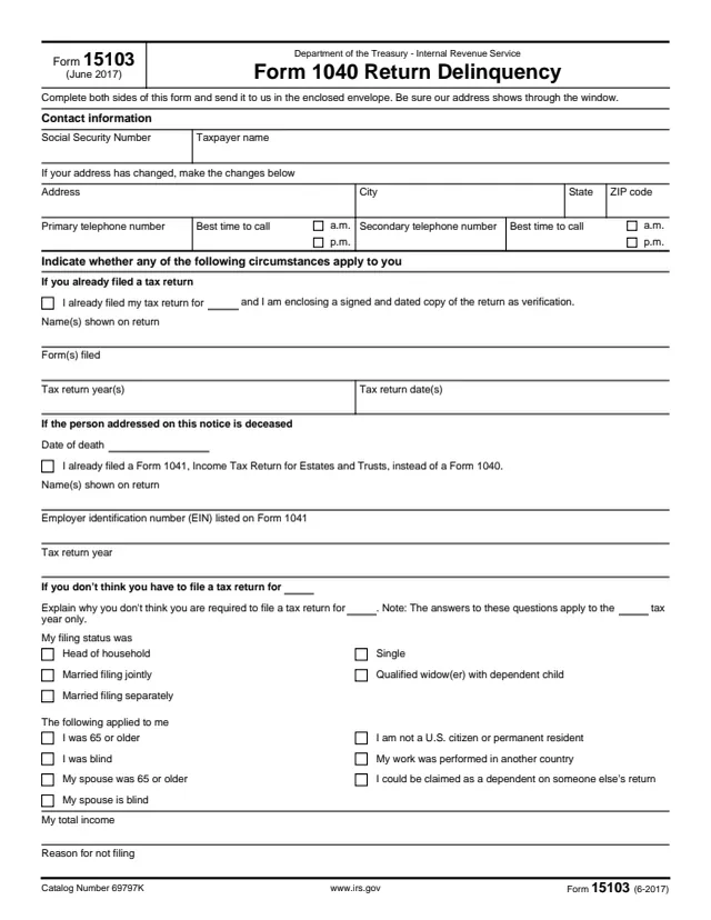 Page 1 of form 15103