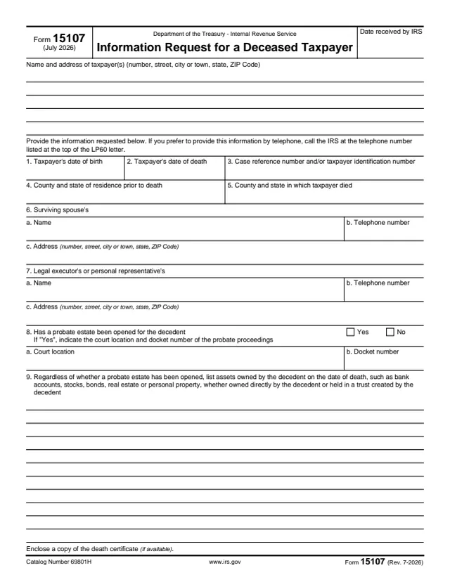 Page 1 of form 15107