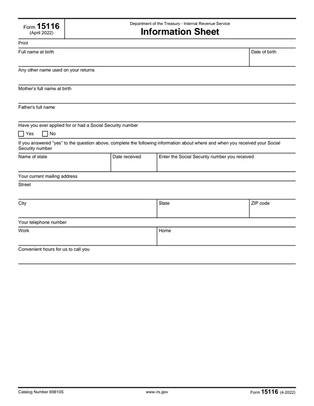 Page 1 of form 15116