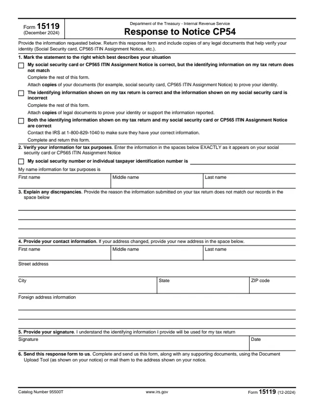 Page 1 of form 15119