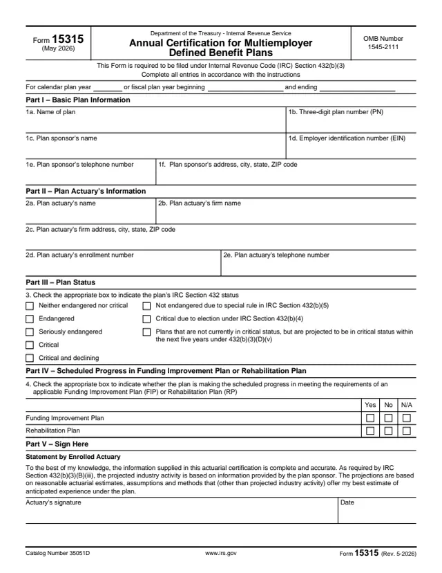 Page 1 of form 15315