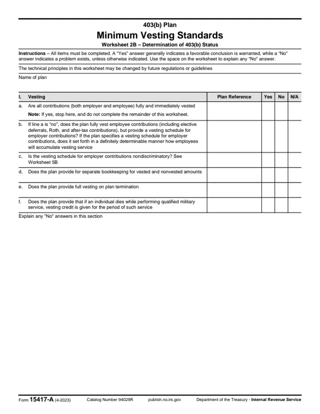 Page 1 of form 15417-A