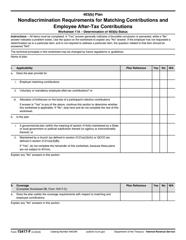 Page 1 of form 15417-F
