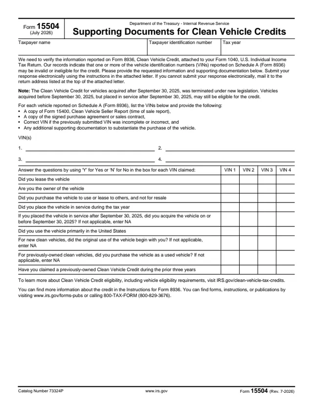 Page 1 of form 15504