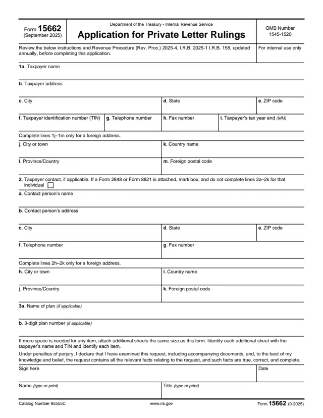 Page 1 of form 15662