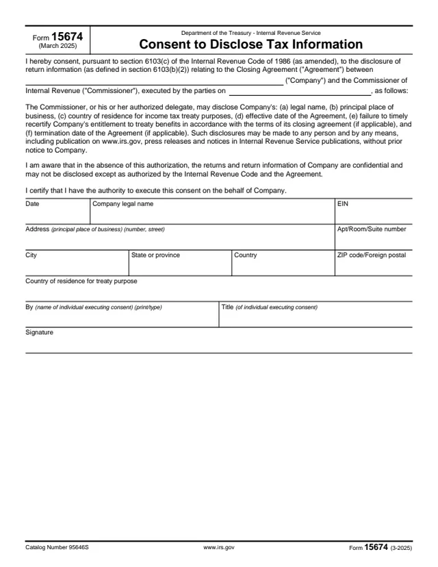 Page 1 of form 15674