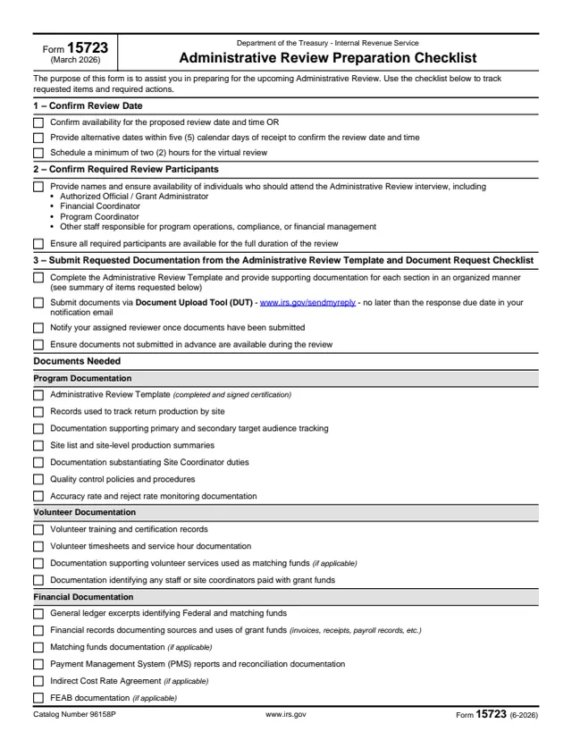 Page 1 of form 15723