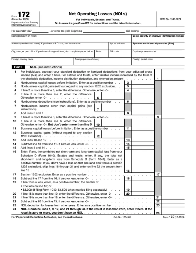 Page 1 of form 172