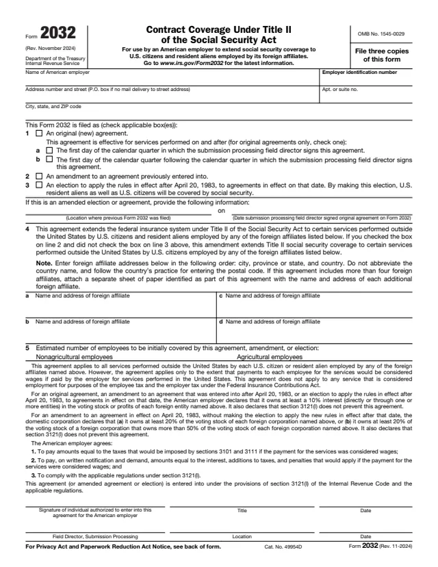 Page 1 of form 2032