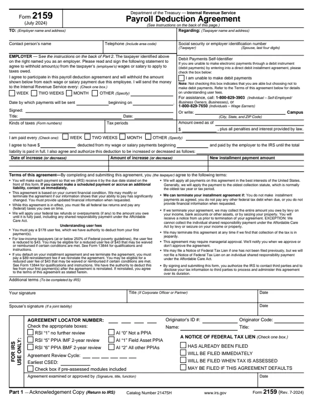Page 1 of form 2159