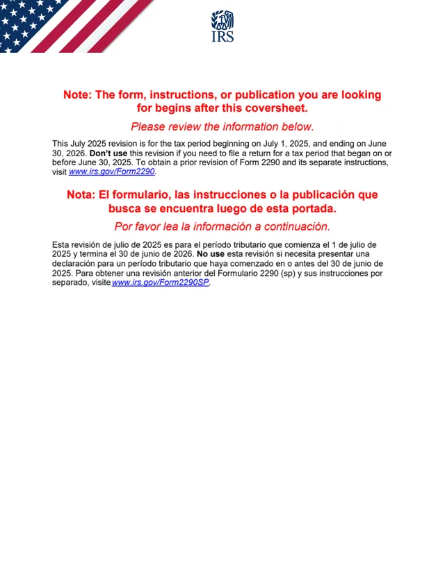 Page 1 of form 2290