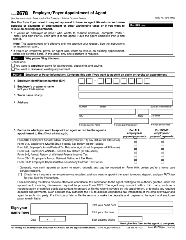 Page 1 of form 2678
