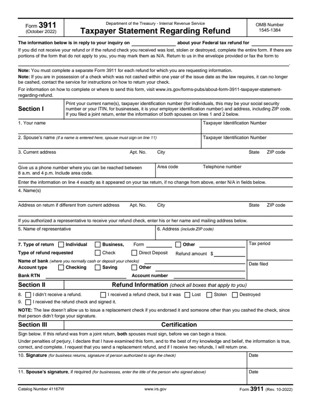 Page 1 of form 3911