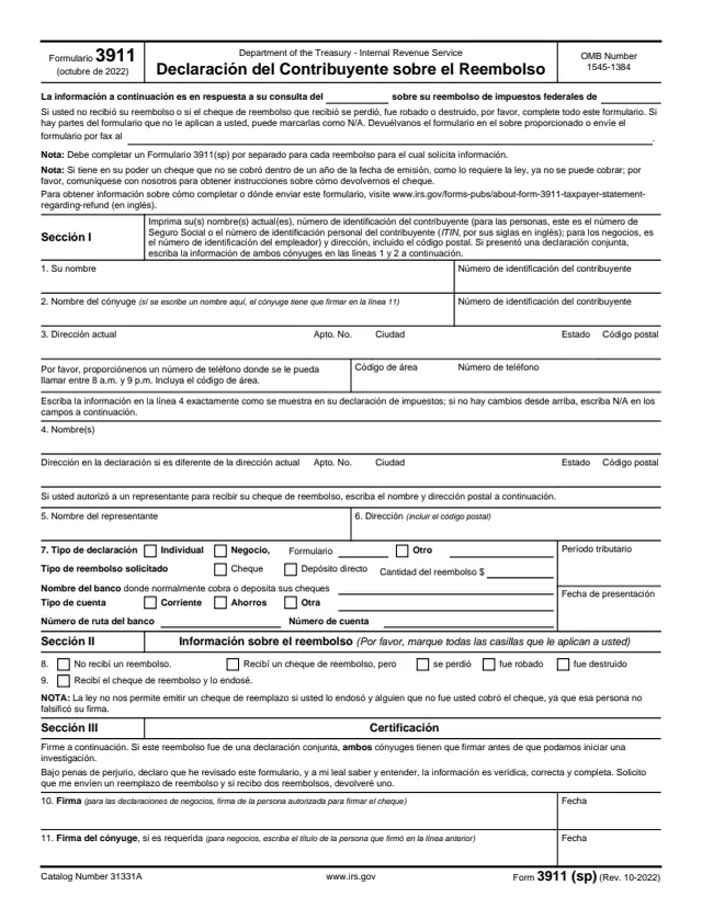 Page 1 of form 3911