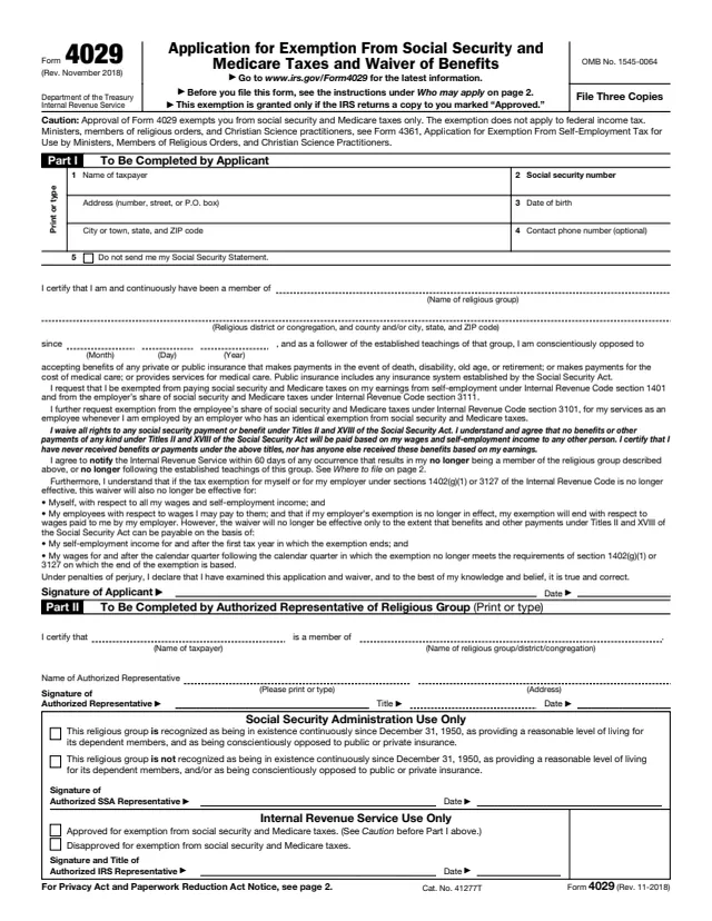 Page 1 of form 4029