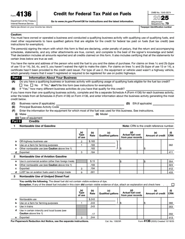 Page 1 of form 4136