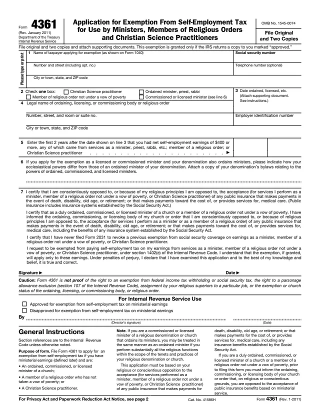 Page 1 of form 4361