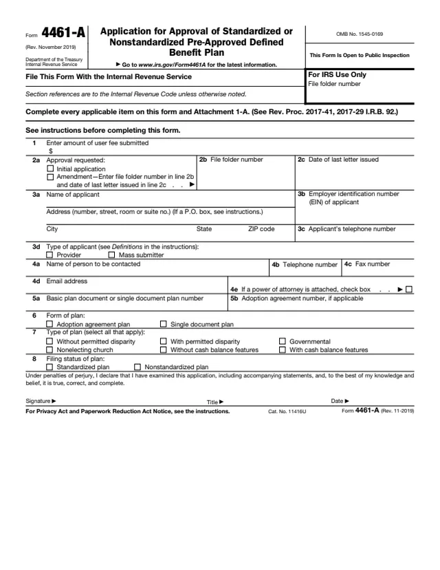 Page 1 of form 4461-A
